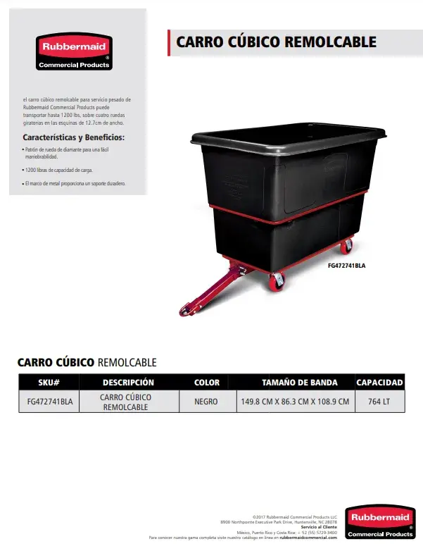 FG472741BLA Carro Cúbico remolcable