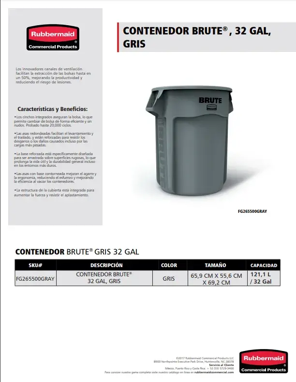 FG265500GRAY Contenedor Brute®