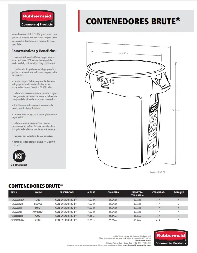 FG263200 Contenedores Brute® 121 L