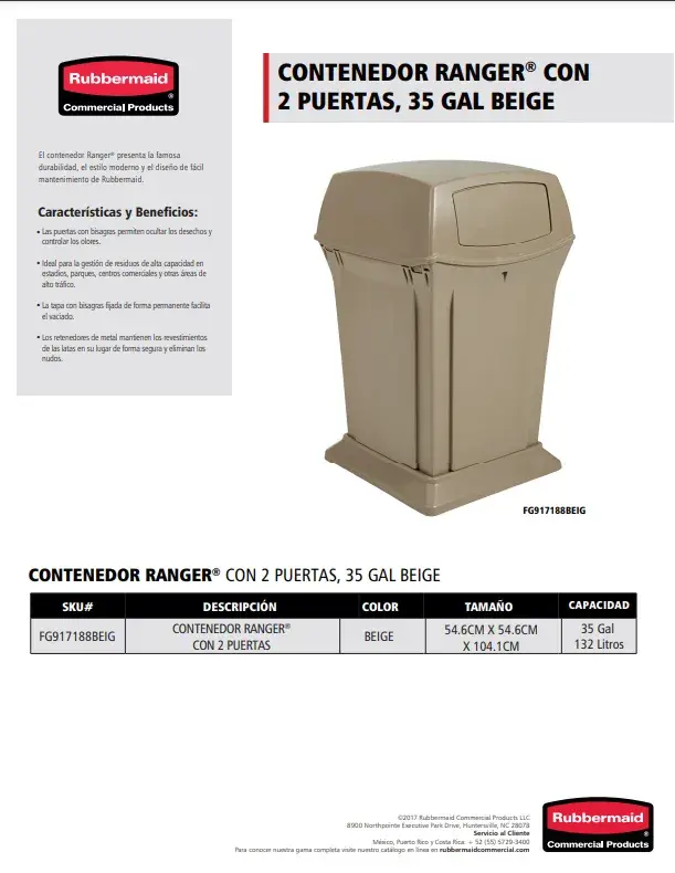 FG917188BEIG Contenedor Ranger