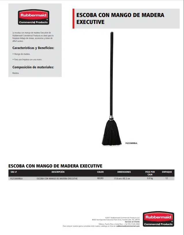 FG253600BLA Escoba con mango de madera Executive