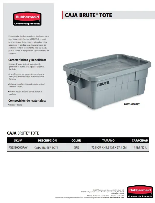 FG9S3000GRAY Caja Brute Tote