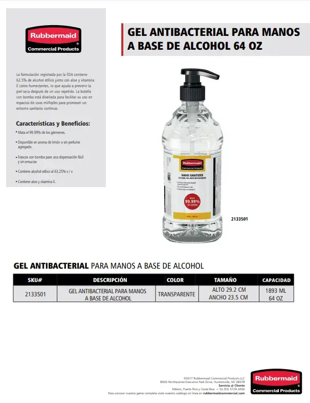 2133501 Gel antibacterial para manos