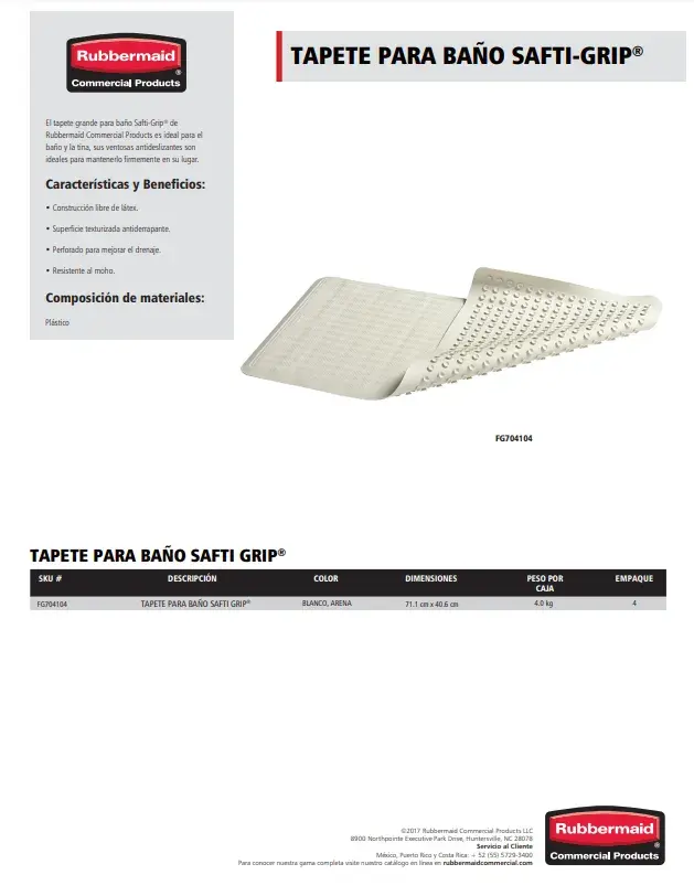 FG704104 Tapete para baño Safti-Grip