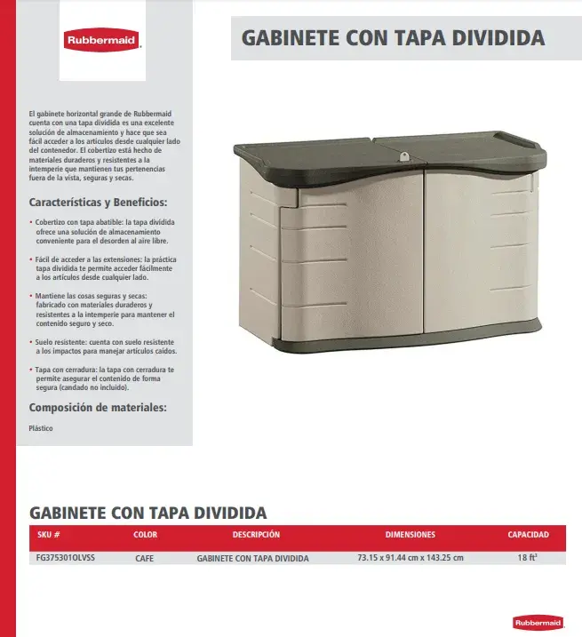 FG375301OLVSS Gabinete con tapa dividida