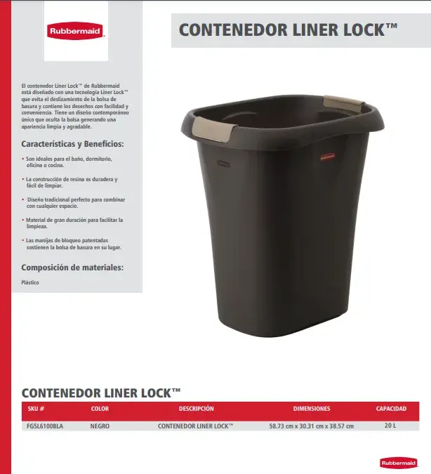 FG5L6100BLA Contenedor Liner Lock
