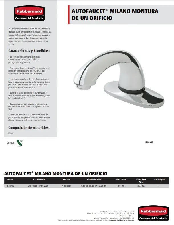 1818966 Autofaucet® Milano