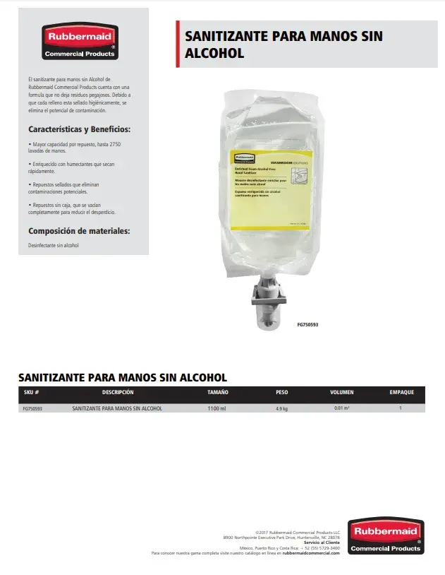 FG750593 Sanitizante para manos sin alcohol