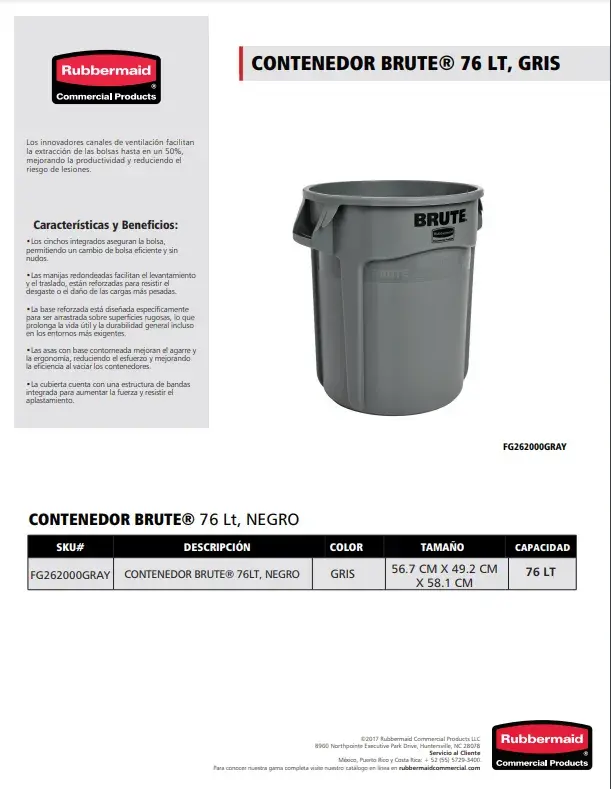 FG262000GRAY Contenedor Brute®