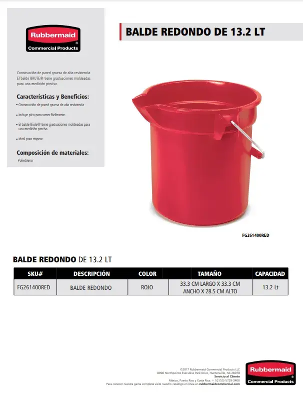 FG261400RED Contenedor redondo