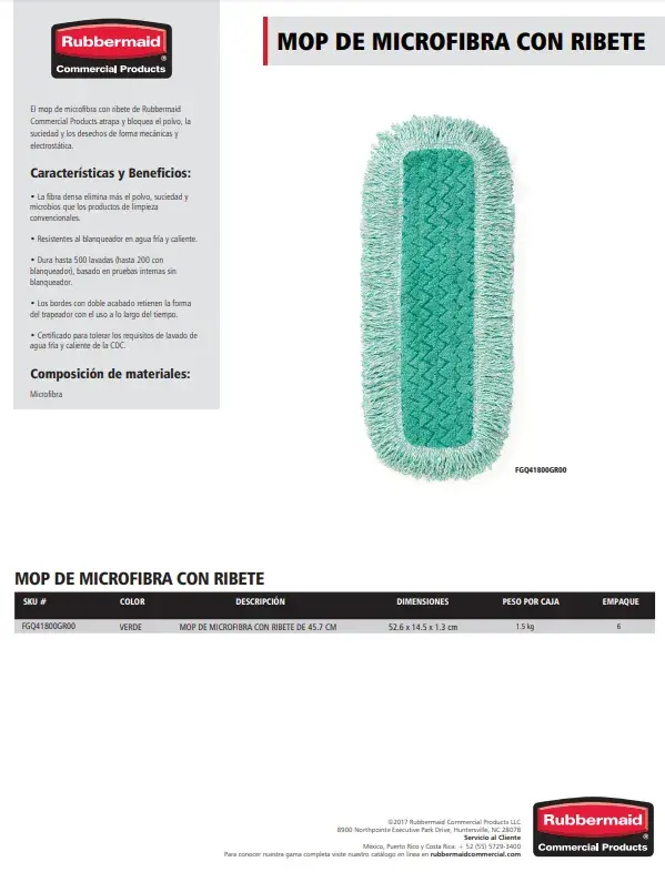 FGQ41800GR00 Mop de microfibra con ribete