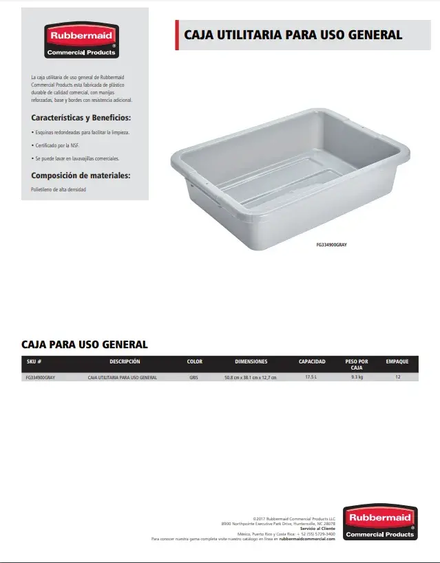 FG334900GRAY Caja utilitaria para uso general