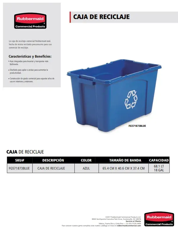 FG571873BLUE Caja de reciclaje
