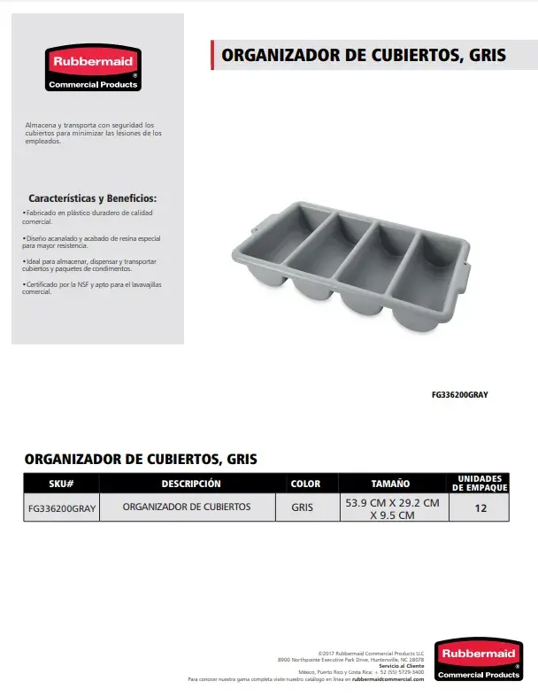 FG336200GRAY Organizador de cubiertos