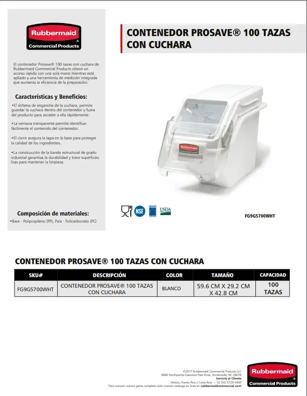 FG9G5700WHT Contenedor PROSAVE