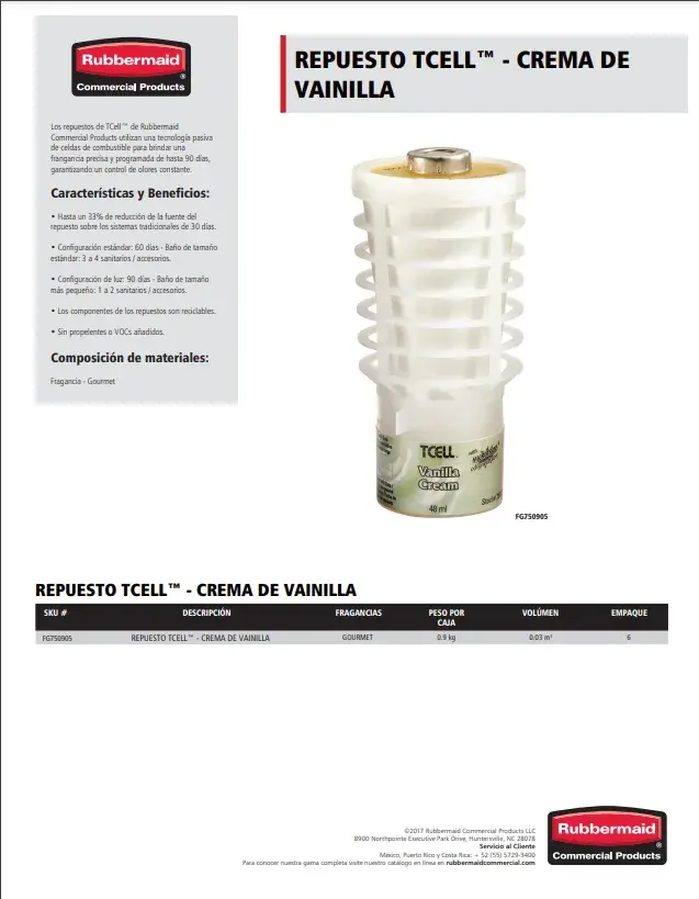 FG750905 Repuesto Tcell-Crema de vainilla