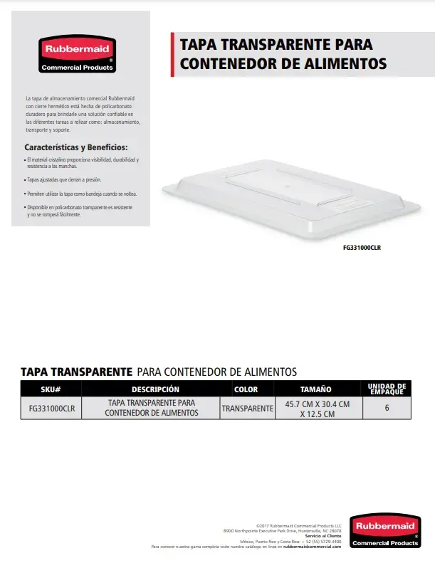 FG331000CLR Tapa transparente