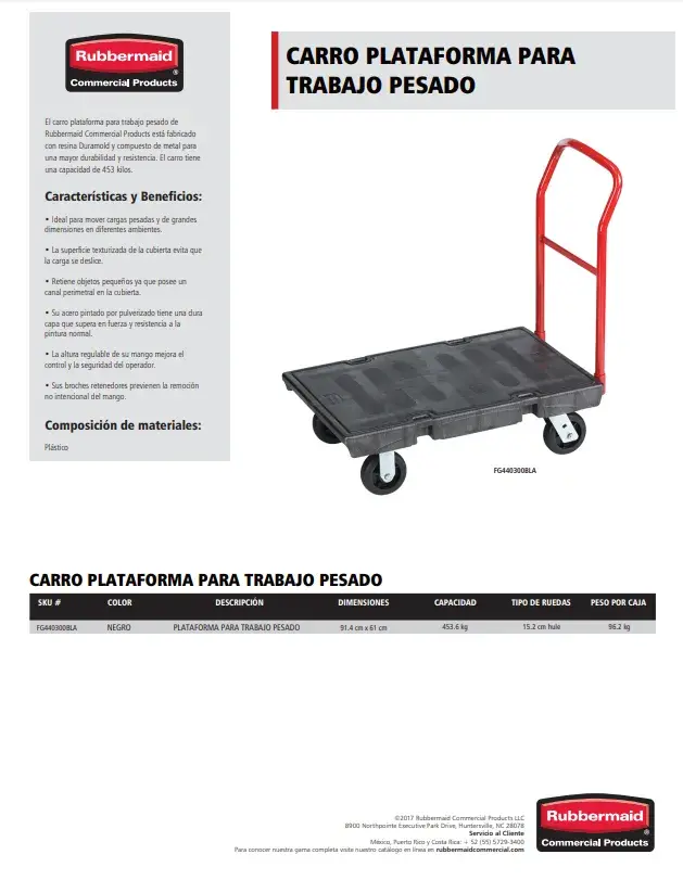 FG440300BLA Carro plataforma para trabajo pesado