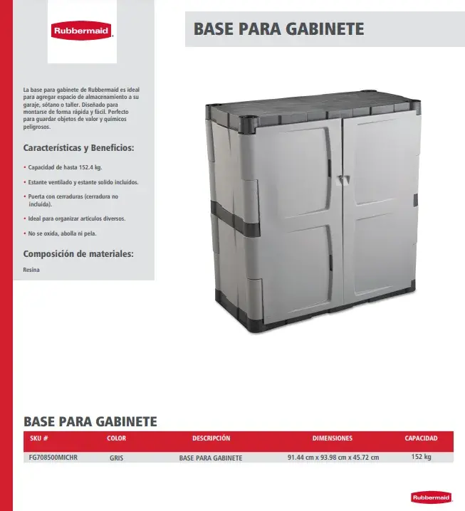 FG708500MICHR Base para Gabinete de almacenamiento en exteriores