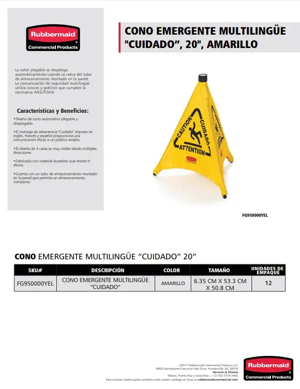 FG9S0000YEL Cono de precaución