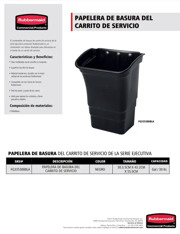 FG335388BLA Contenedor Papelera de basura