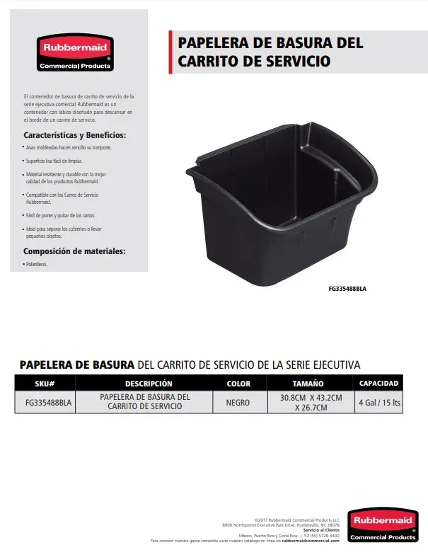 FG335488BLA Contenedor Papelera de basura