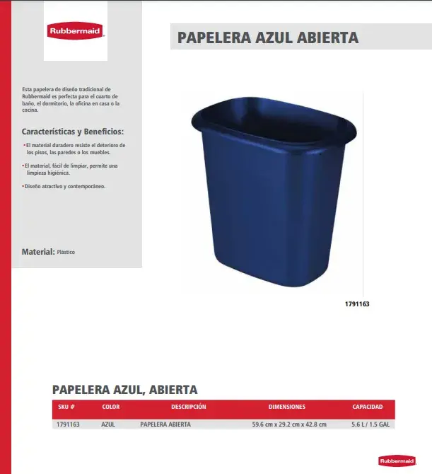 1791163 Papelera Azul Abierta