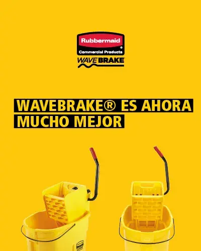Balde de esfregona amarelo com prensa Rubbermaid Wave Break 33lt - Comprar  online