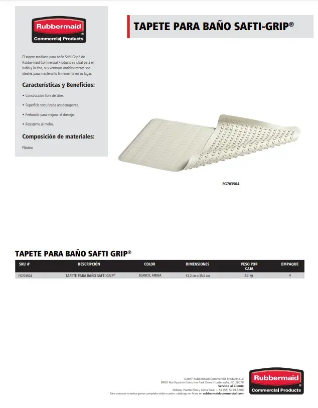 FG703504 Tapete para baño Safti-Grip