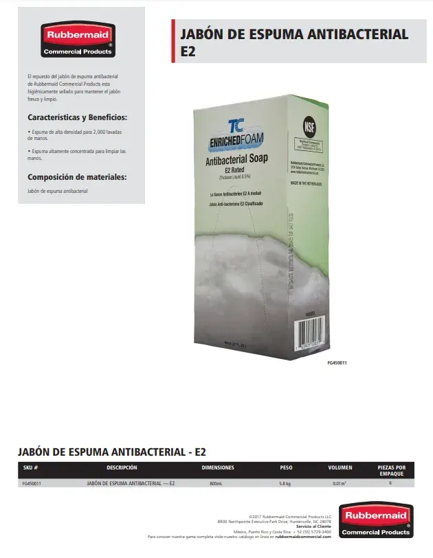 FG450011 Jabón de espuma antibacterial