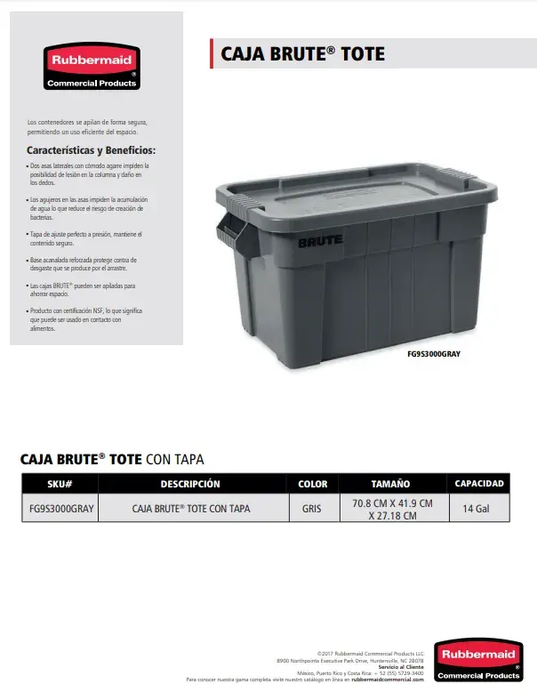 FG9S3000GRAY Caja Brute Tote