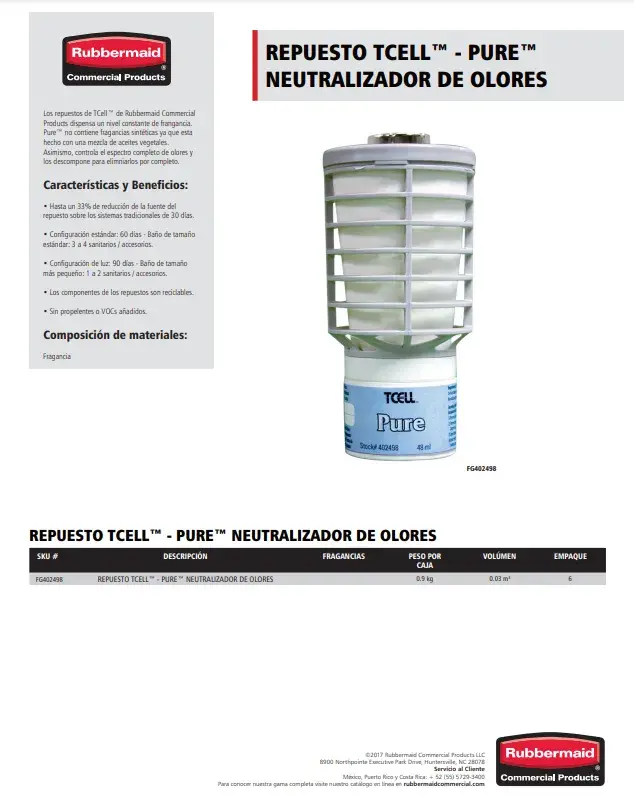 FG402498 Repuesto TCell Pure - neutralizador de olores