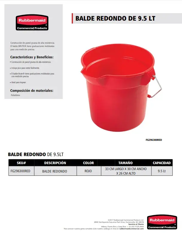 FG296300RED Contenedor redondo