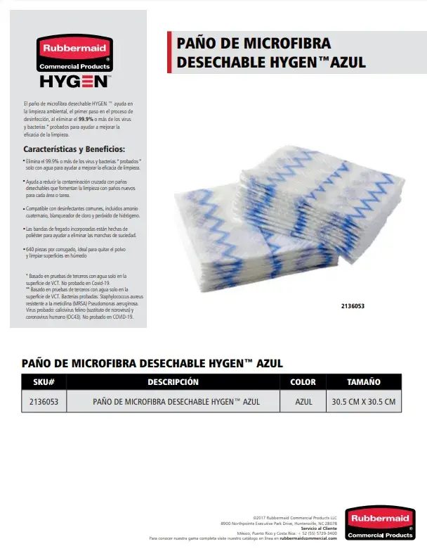 2136053 Paño de microfibra desechable HYGEN