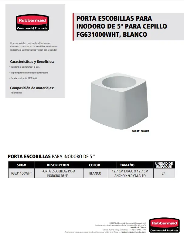 FG631100WHT Porta cepillo para inodoro