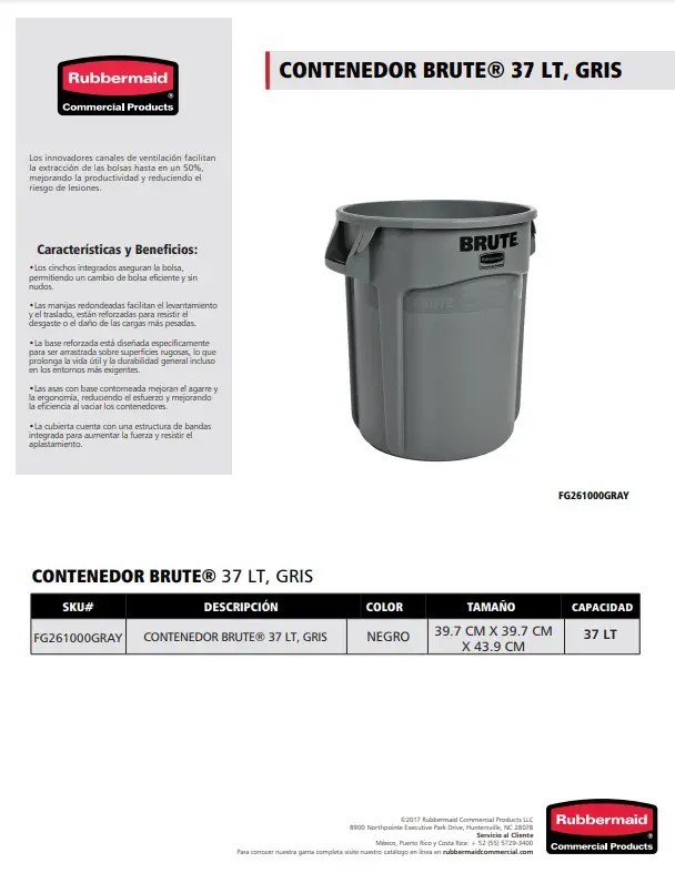 FG261000GRAY Contenedor Brute®