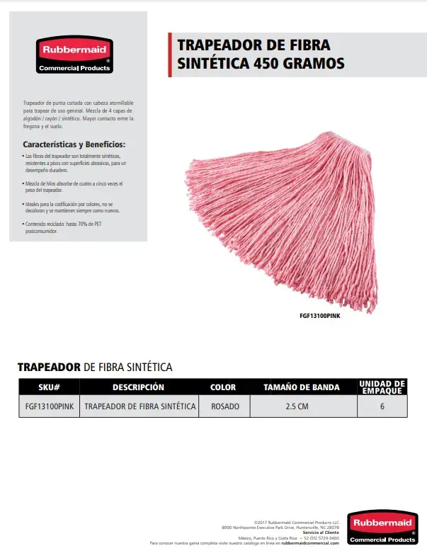 FGF13100PINK Trapeador de fibra sintética