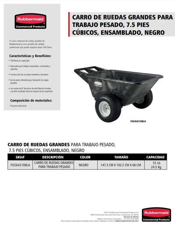 FG564210BLA Carro de ruedas grandes