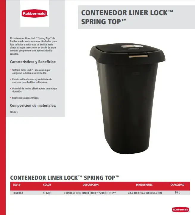 1858952 Contenedor Liner Lock Spring Top