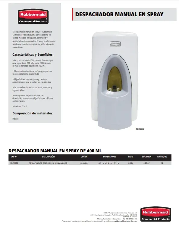 FG450008 Despachador manual en spray