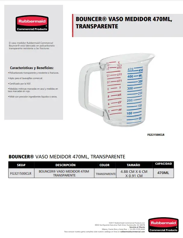 FG321500CLR Taza medidora Bouncer®