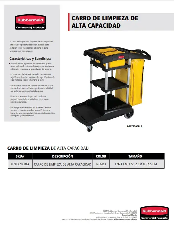 FG9T7200BLA Carro de limpieza de alta capacidad