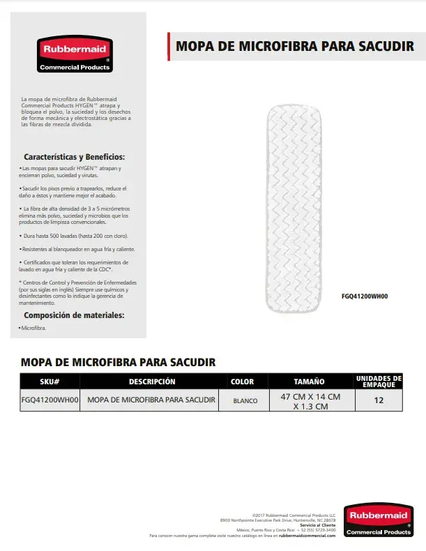 FGQ41200WH00 Mopa de microfibra para sacudir